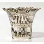 A Walker & Hall silver cylindrical holder of pierced design hallmarked Sheffield No condition