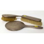 A silver 3 piece brush and mirror set. No condition reports for this sale.