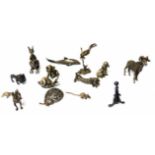 A collection of sterling silver minature models of animals, assorted sizes/designs. No condition