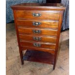 Edwardian mahogany music cabinet No condition reports for this sale.