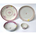 Newhall saucer dish and one other, a Coalport bowl and a Chinese tea bowl. No condition reports