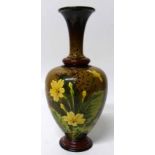 Doulton Lambeth Impasto painted vase No condition reports for this sale.