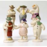 Six Royal Doulton Snowman figures, to include Lady DS8, Stylish DS3, Highland, Cowboy DS6,