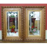 Pair of Edwardian gypsy mirrors. No condition reports for this sale.