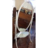 Modern cream cheval mirror. No condition reports for this sale.