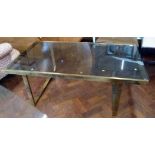 Brass framed coffee table with smoked glass top No condition reports for this sale.