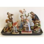 Eight Capodimonte figures. No condition reports for this lot