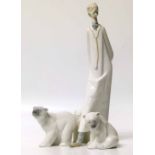 Lladro figure of doctor and two polar bears No condition reports for this lot