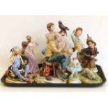 Eight Capodimonte figures. No condition reports for this lot