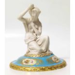 Daniel London parian vase cover with figure finial No condition reports for this lot