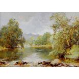 Clara Knight (1861-1940), River scene, signed, watercolour, 23.25 x 33.5cm, 9.25 x 13.25in. For