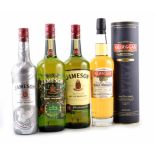 Two bottles of Jameson Irish whiskey 1L. One bottle of Jameson Irish whiskey 700ml. One bottle of