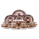Crown Derby coffee set, painted with imari pattern 2451, comprising of six coffee cans, six saucers,