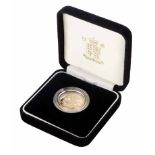 2004 gold proof sovereign by Royal Mint, 22ct gold as standard, weight 7.98g, boxed and cased,