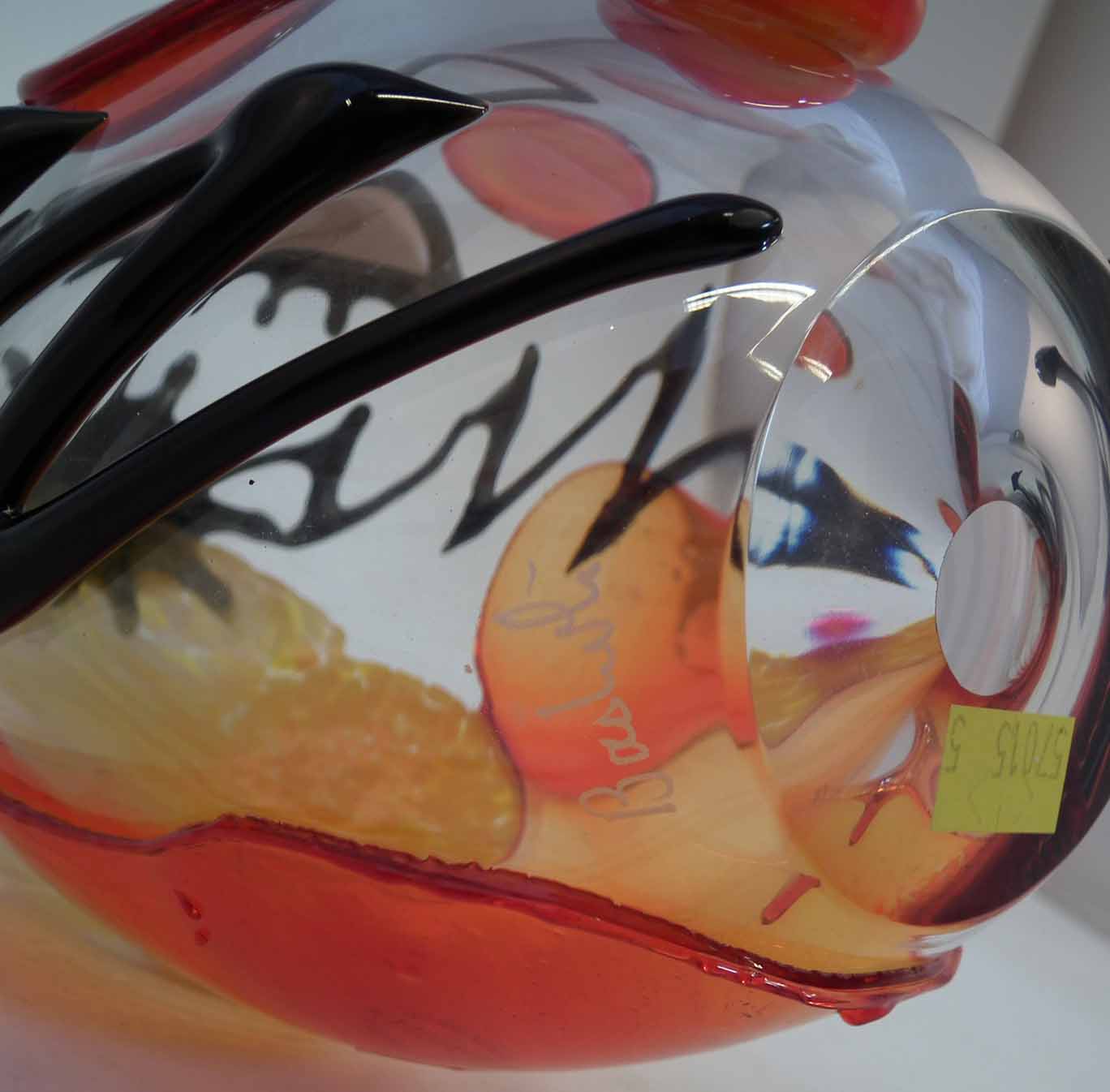 Murano Badioli Picasso inspired glass face sculpture, of vase form, etched signature to side, 23cm - Image 5 of 7