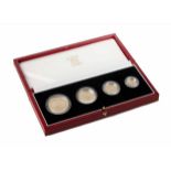 2005 Britannia gold proof 4 coin boxed set, comprising denominations of 100, 50, 25 and 10 pound