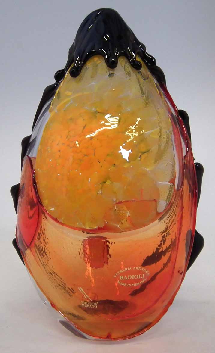 Murano Badioli Picasso inspired glass face sculpture, of vase form, etched signature to side, 23cm - Image 7 of 7