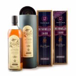 Three bottles of Bushmills 12 year old whiskey 2x 1L and 1x 700ml For condition report please see