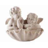 Copeland Parian Art Union wall bracket or bowl, after A. Malembre Sc. 1880, modelled as a shell with