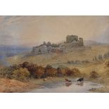 David Cox, Junior (British, 1809-1885), Landscape with castle, unsigned, with gallery label - 'The