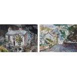 John Thompson (1924-2011), Cottage and Peeping Corner, Delph, both signed, one titled, a pair,