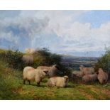 George Shalders (1826-1873), Sheep in Surrey, signed and dated '66, titled on gallery label - 'The