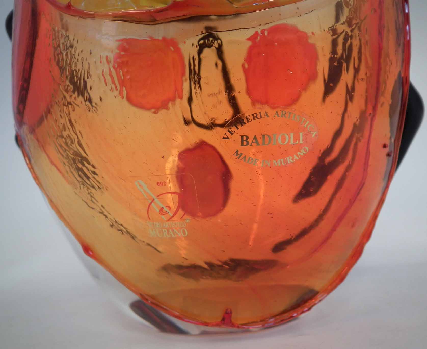 Murano Badioli Picasso inspired glass face sculpture, of vase form, etched signature to side, 23cm - Image 6 of 7