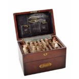 Thompson & Capper Homeopathic Chemists (of) Liverpool & Birkenhead mahogany chemists box, with