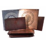 Nineteen Enoch Wedgwood copper plates for transfers, some are ex Furnivals, patterns include