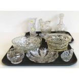 An assortment of cut glass to include fruit and dessert bowls No condition reports for this sale.