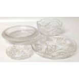 Four finely cut glass bowls No condition reports for this sale.