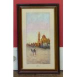 Framed watercolour of Algiers by H. Linton No condition reports for this sale.