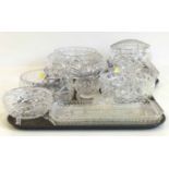 A collection of cut glass including eight bowls and five trays No condition reports for this sale.