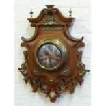 Late 19th century continental wall clock with fretwork oak case No condition reports for this sale.