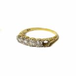 Five stone diamond ring (one stone missing) No condition reports for this sale.