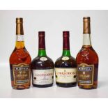 Four bottles of Cognac (two of Courvoisier and two Martell). No condition reports for this sale.