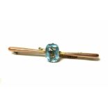 Aquamarine bar brooch No condition reports for this sale.