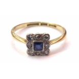 A sapphire and diamond 18ct gold ring No condition reports for this sale.