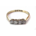 A four stone diamond 18ct gold ring No condition reports for this sale.