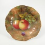 A Royal Worcester pedestal dish, with shaped edge,