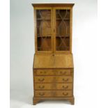 A Georgian design mahogany bureau bookcase,