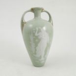 An early 20th century Heubach Gebruder pâte-sur-pâte vase, of Classical form and decoration,