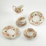 A group of 19th century English porcelain, to include three saucers, three cups, a plate,
