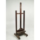 A 19th century oak adjustable easel, by Lechertier Barbe and Co of Regents Street,