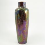 A Ruskin Pottery vase, of high waisted form, decorated in a purple high fire lustre glaze,