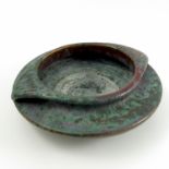 A Pierre-Adrien Dalpayrat stoneware bowl, of squat form with a pair of stylised handles,