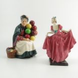 Two Royal Doulton figurines, The Old Balloon Seller HN1315 and Delight HN1772,