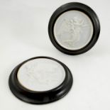 A pair of Bing & Grondahl circular bisque porcelain plaques,