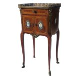 A continental side table, with a quarter veneered cross banded top,