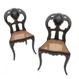 Two similar papier mache salon chairs,